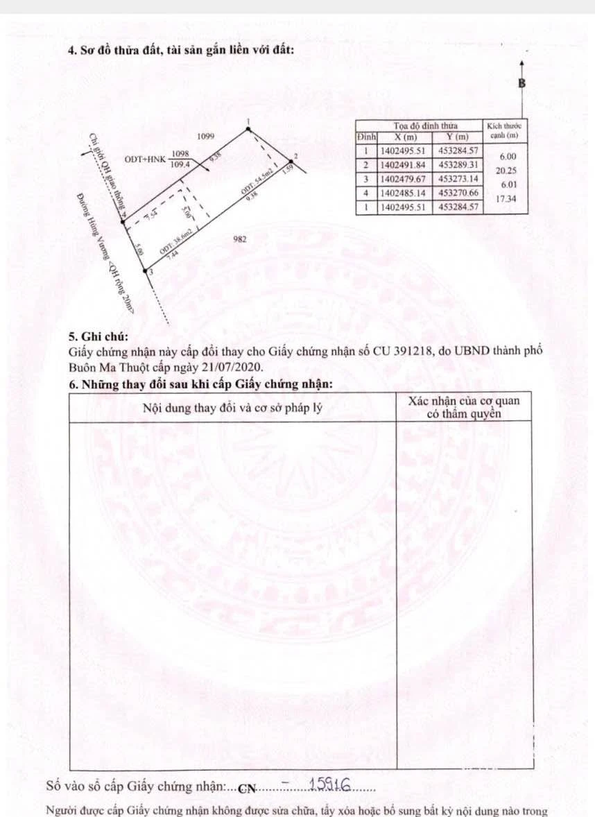 Bán đất mặt tiền Hùng Vương 100m² 4,7 tỷ Đắk Lắk - Ảnh thu nhỏ 4