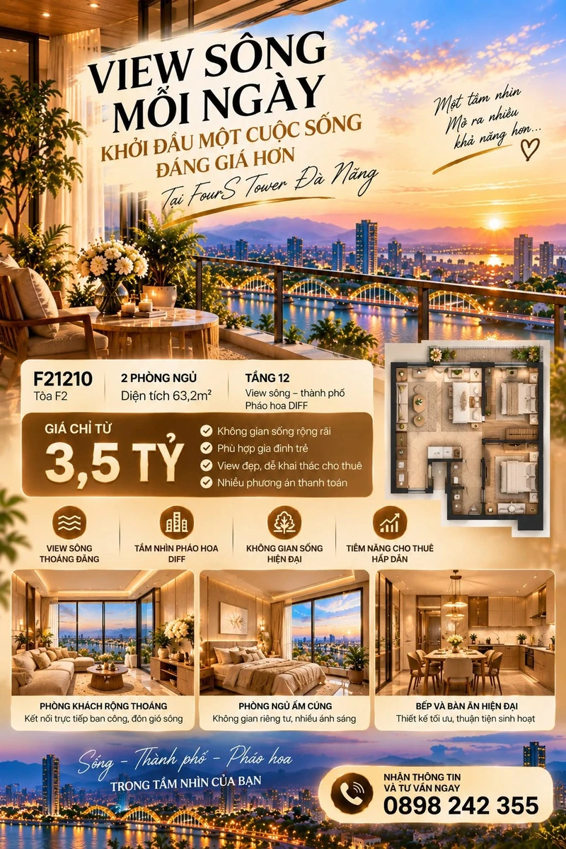 Bán căn hộ 1PN 41,8m² tầng 19 Đà Nẵng giá 2,034 tỷ - Ảnh 1