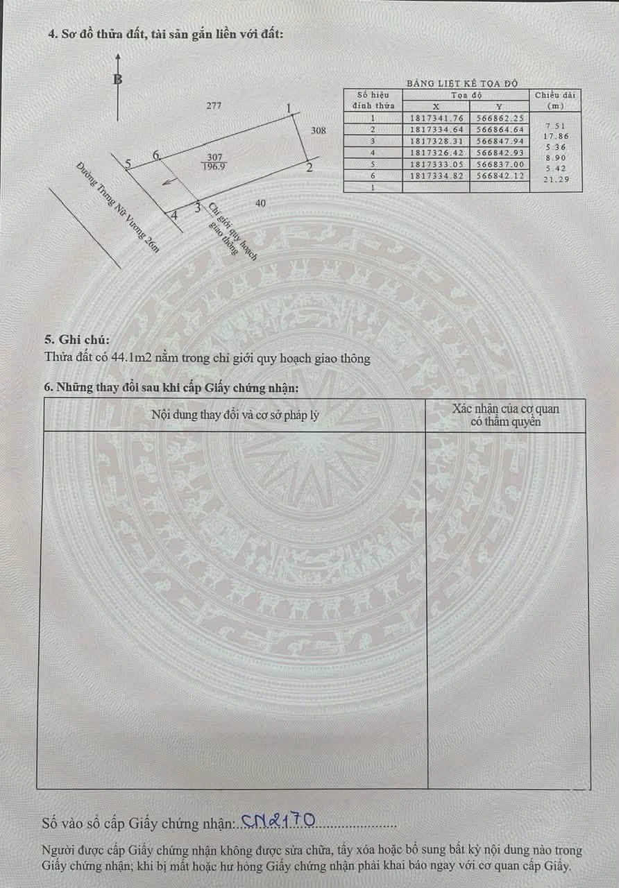 Bán đất mặt tiền Trưng Nữ Vương Huế 200m² 3 tỷ - Ảnh 1