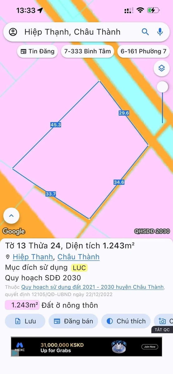 Bán đất 1240m² tại Hiệp Thạnh, Châu Thành, Long An - Ảnh thu nhỏ 3