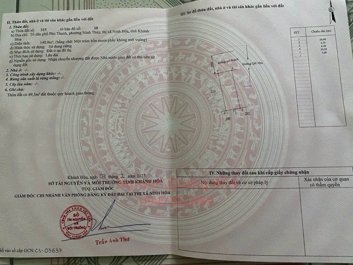 Bán đất biển Dốc Lết 140m2 mặt tiền Lê Quý Đôn - Ảnh thu nhỏ 3
