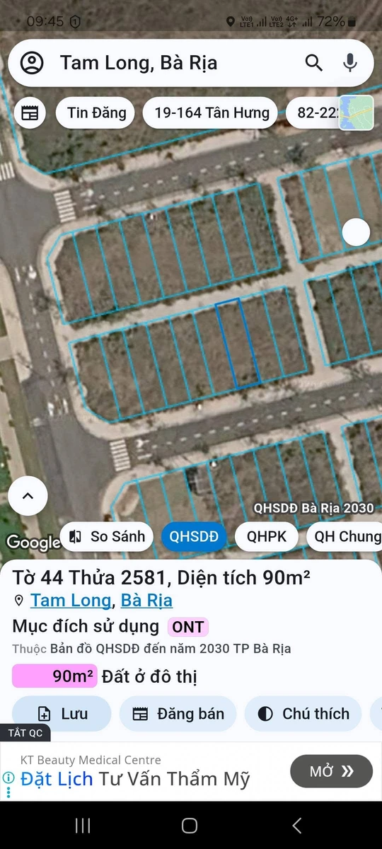 Bán đất Bà Rịa 90m² giá 1,7 tỷ Tâm Long - Ảnh 1
