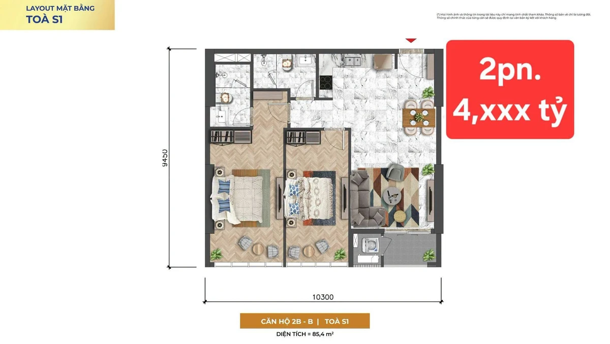Bán căn hộ 2PN Sun Symphony 71m², Đà Nẵng - Ảnh 1