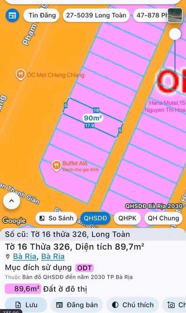 Bán lô mặt tiền kinh doanh 90m2 Phạm Hùng, Bà Rịa - Ảnh thu nhỏ 2