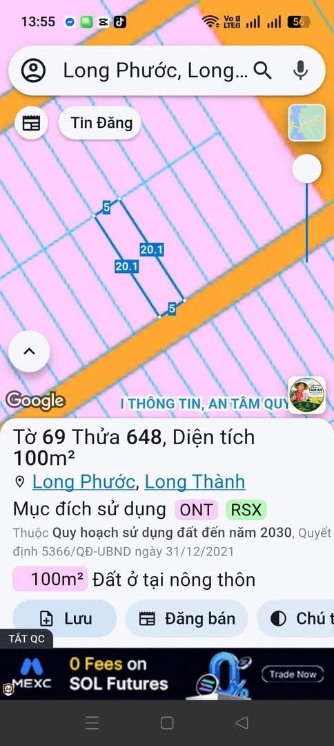Bán đất thổ cư Long Phước, Long Thành 5x20m, 1 tỷ 3 - Ảnh thu nhỏ 4