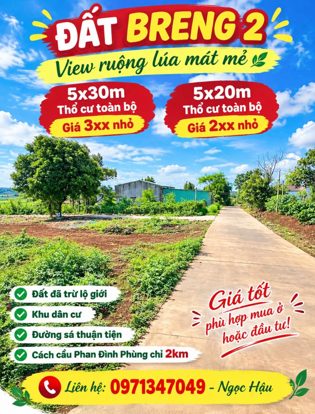 Bán đất Breng Đồi Thông 150m² hơn 300 triệu Hóc Môn - Ảnh 1