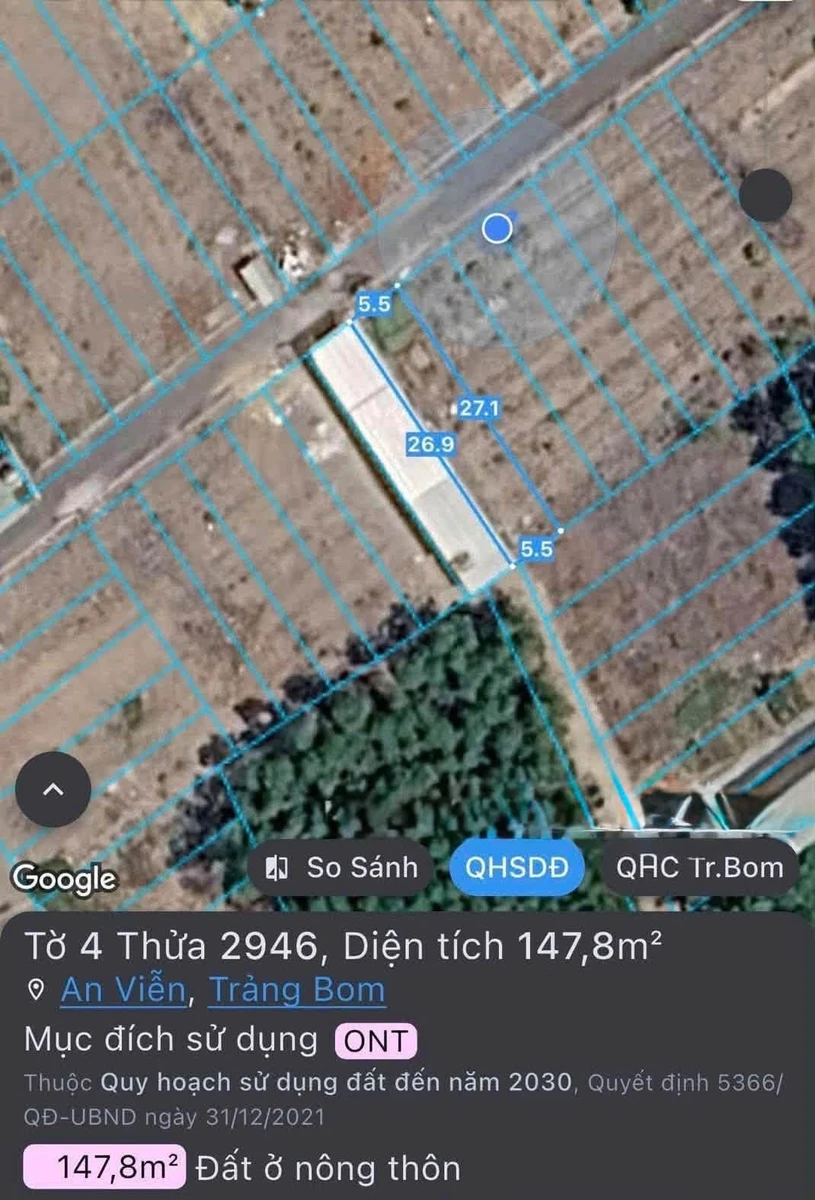 Bán đất nền 147,8 m² An Viễn, KCN Giang Điền, Đồng Nai - Ảnh 1