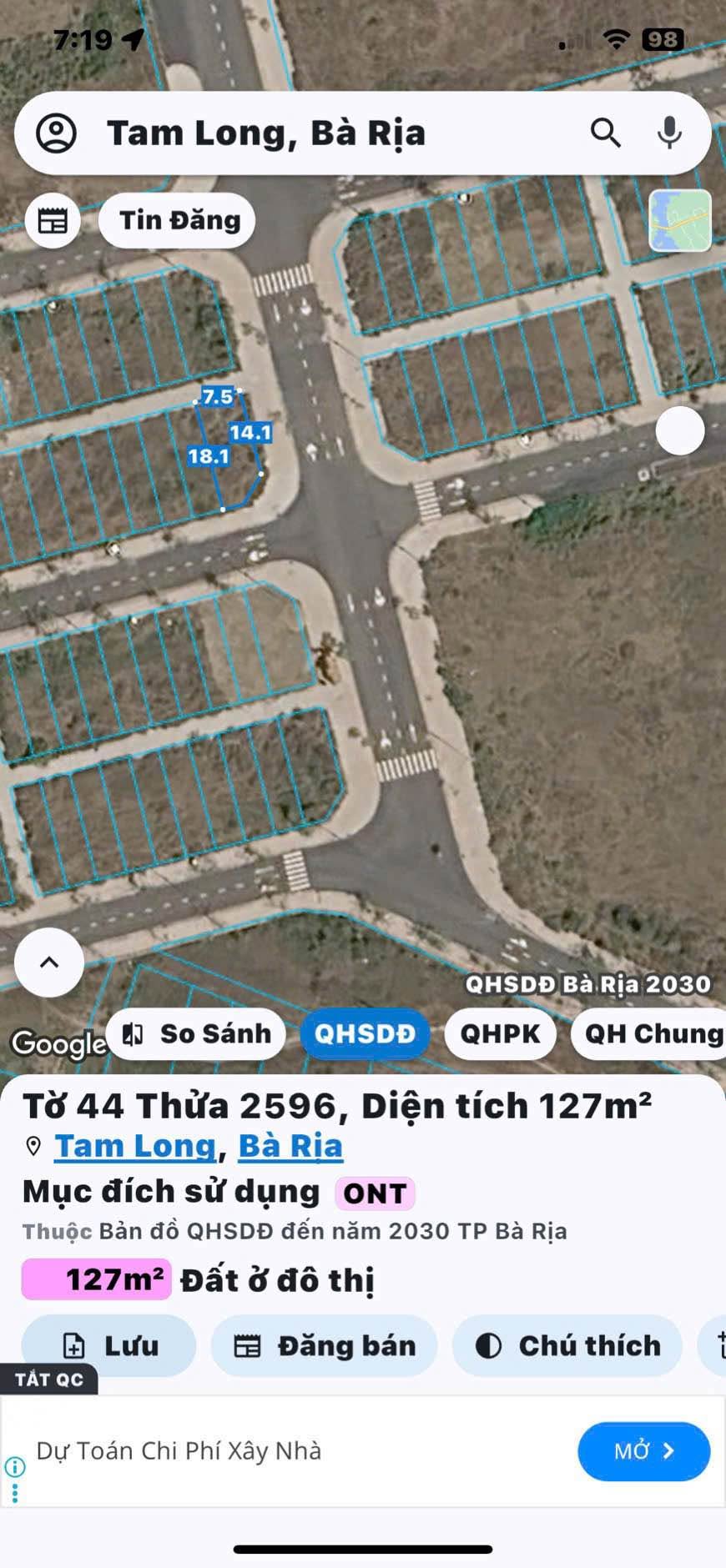 Bán đất góc 2 mặt tiền 135m² Bà Rịa 2 tỷ 950