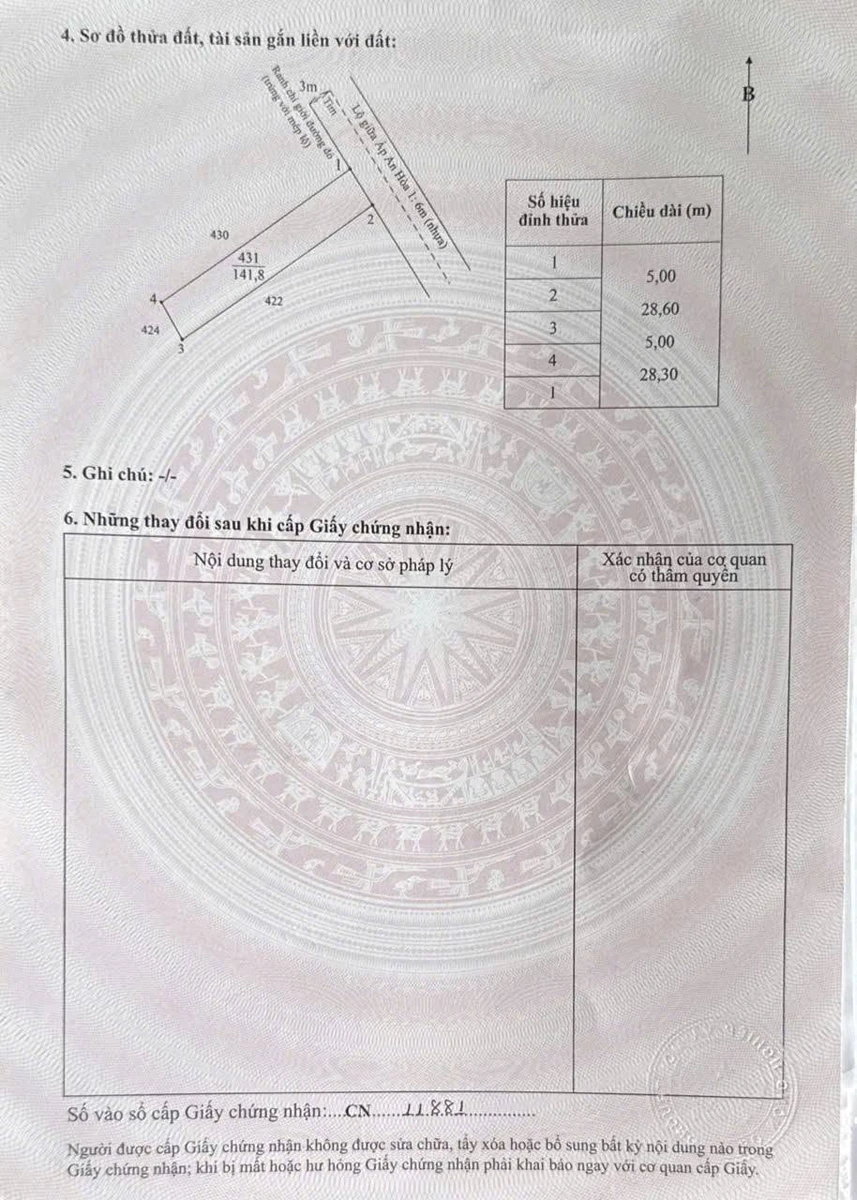 Bán đất thổ cư An Hòa Thủ Thừa 140m² 370 triệu - Ảnh thu nhỏ 4