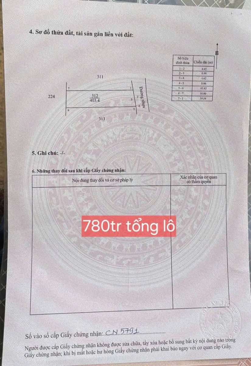Bán đất Tân Lâm Xuyên Mộc 738m² 1 tỷ 150 triệu - Ảnh 1
