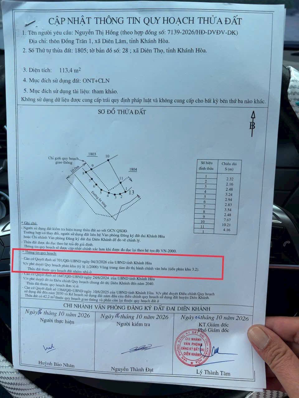 Bán lô góc đất 113m2 Phước Tuy 1 Diên Phước