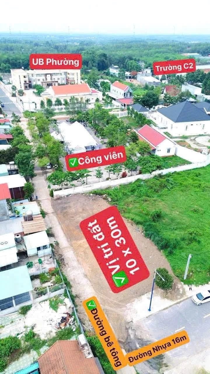 Bán lô góc 300m² KCN Becamex, view công viên, 2 tỷ 250 - Ảnh 1