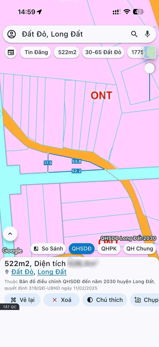 Bán đất 522m2 mặt tiền Láng Dài, Đất Đỏ, Nhà Bè - Ảnh 1