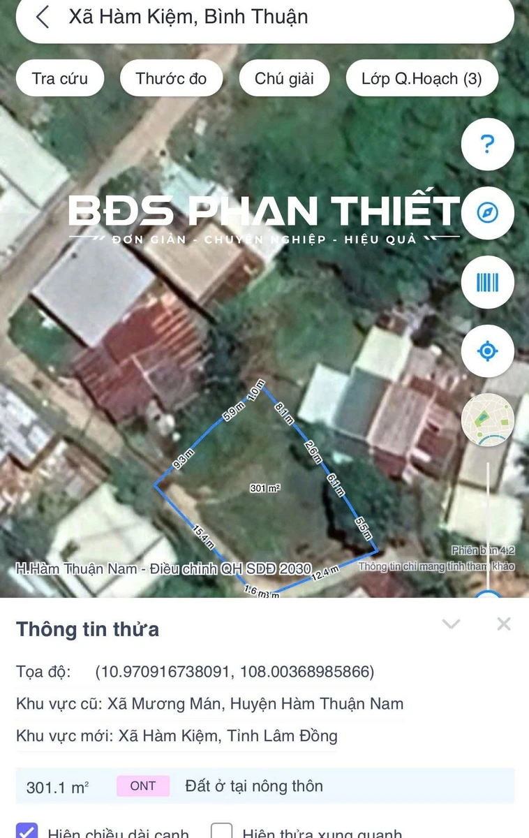 Bán lô góc 2 mặt tiền Hàm Kiệm 300.5 m2, Phan Thiết - Ảnh thu nhỏ 2