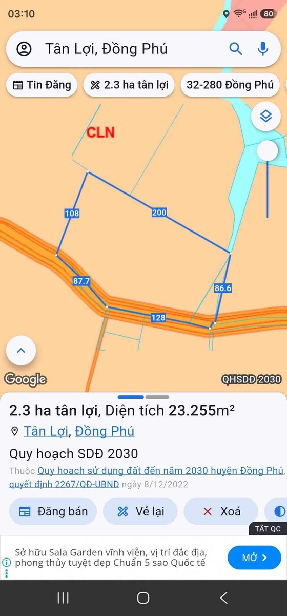 Bán đất cao su 2.3 ha mặt tiền 100m Tân Lợi Đồng Nai - Ảnh thu nhỏ 2