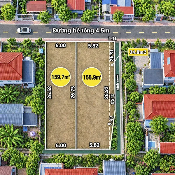 Bán 2 lô đất F0 160–190m² Kim Thành, Hải Phòng 1,48 tỷ