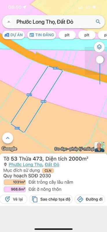 Bán đất mặt tiền 2000m² Phước Long Thọ, Bà Rịa - Vũng Tàu