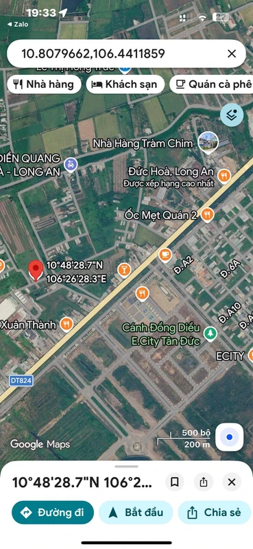Bán đất 120m² Xã Hựu Thạnh Long An, gần E-City, 1 tỷ 1