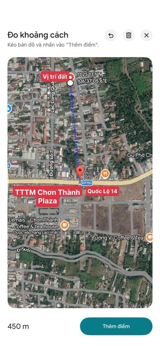 Bán lô góc mặt tiền Âu Cơ 340m² Chơn Thành - Ảnh 1