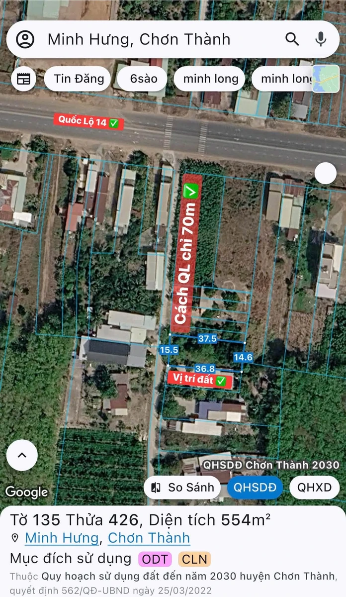 Bán đất 15x38m Quốc Lộ 14 Minh Long 1 tỷ - Ảnh thu nhỏ 3