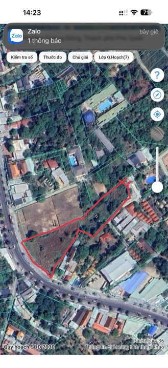 Bán 6.289m2 mặt tiền đường Trần Hưng Đạo Phú Quốc cách biển 300m giá rẻ chỉ 39tr/m2