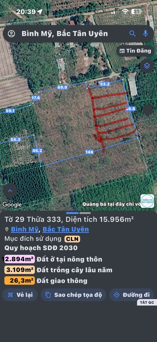 Bán đất Bình Mỹ 520m² giá 1 tỷ - Ảnh thu nhỏ 2