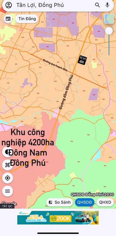 Bán đất nền 1,5 hecta mặt tiền 7m Đồng Phú Bình Dương