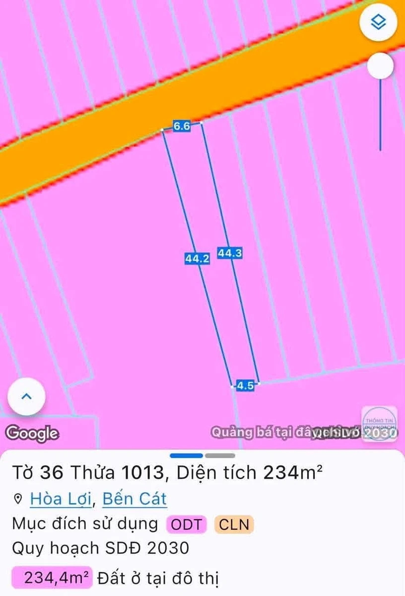 Bán đất Hòa Lợi 234m² thổ cư 100m giá 1 tỷ 6 - Ảnh thu nhỏ 5