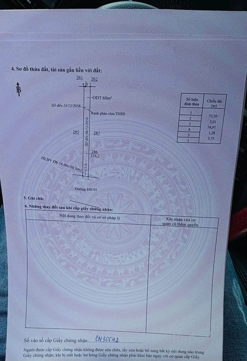 Bán đất 375m2 Chơn Thành Đồng Nai 580 triệu - Ảnh thu nhỏ 3