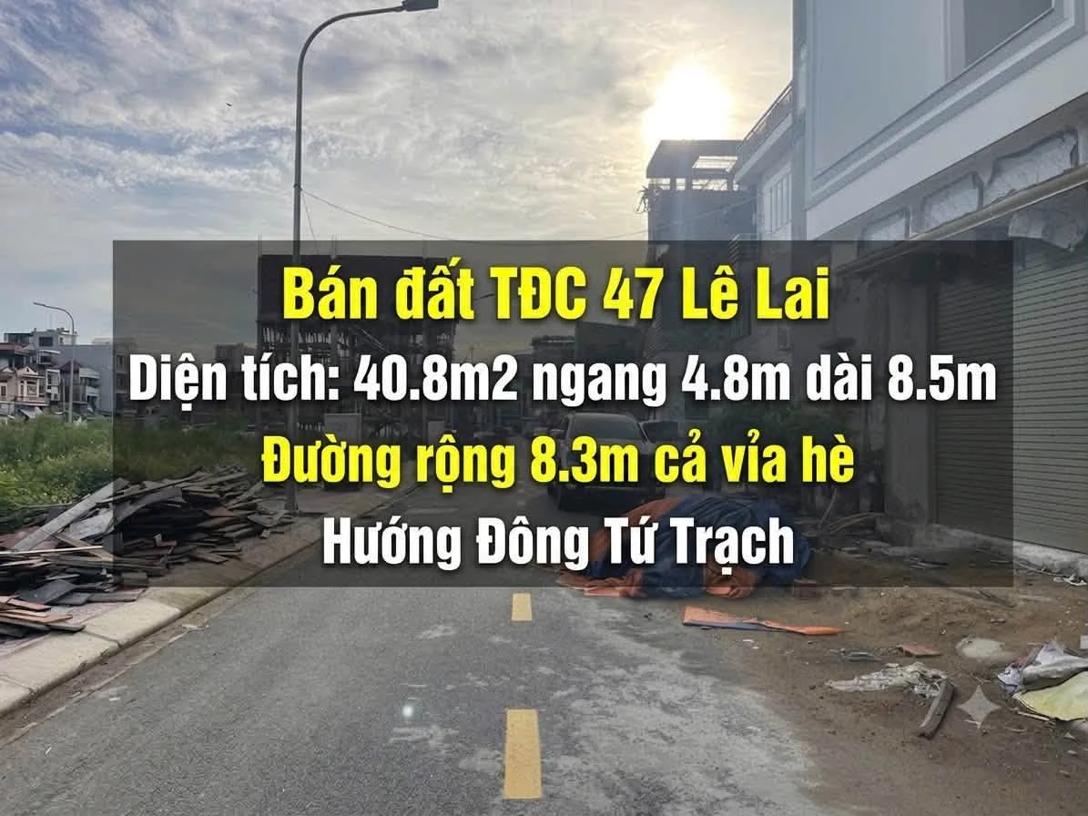Bán đất TĐC 40,8m2 Lê Lai, Ngô Quyền - Ảnh 1