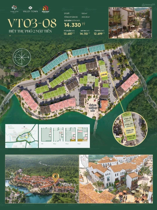 Hiếm có căn biệt thự phố 2 mặt tiền còn xót lại phân khu Valley Town, view quảng trường trung tâm