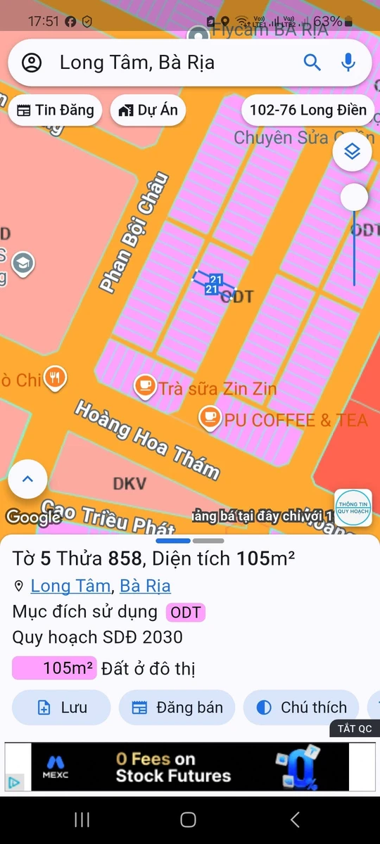 Bán đất 105m² đường D1 Bà Rịa 2,89 tỷ - Ảnh 1