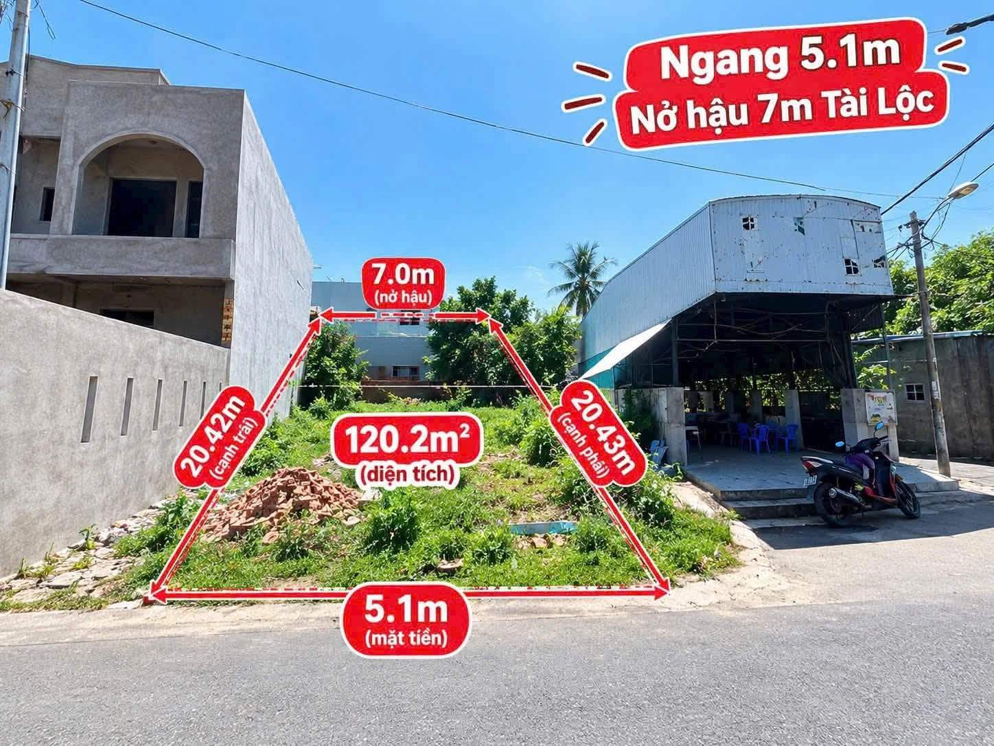 Bán lô đất mặt tiền đường Quang Châu, nở hậu, 120m2, Hoà Xuân, Đà Nẵng - Ảnh 1