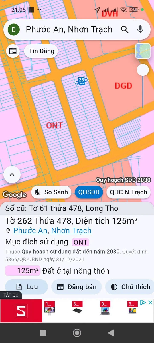 Bán lô đất thổ cư 125m² (5x25m) khu tái định cư Long Thọ, Phước An, Đồng Nai - Ảnh 1