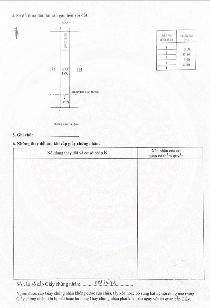 Bán đất mặt tiền Cao Bá Quát Chơn Thành 380m² 986 triệu - Ảnh thu nhỏ 3