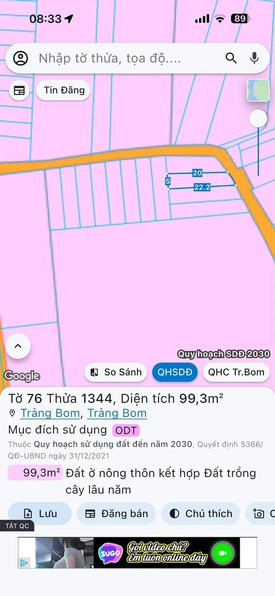Bán đất nền Trảng Bom Đồng Nai 100m2 giá 600 triệu - Ảnh 1