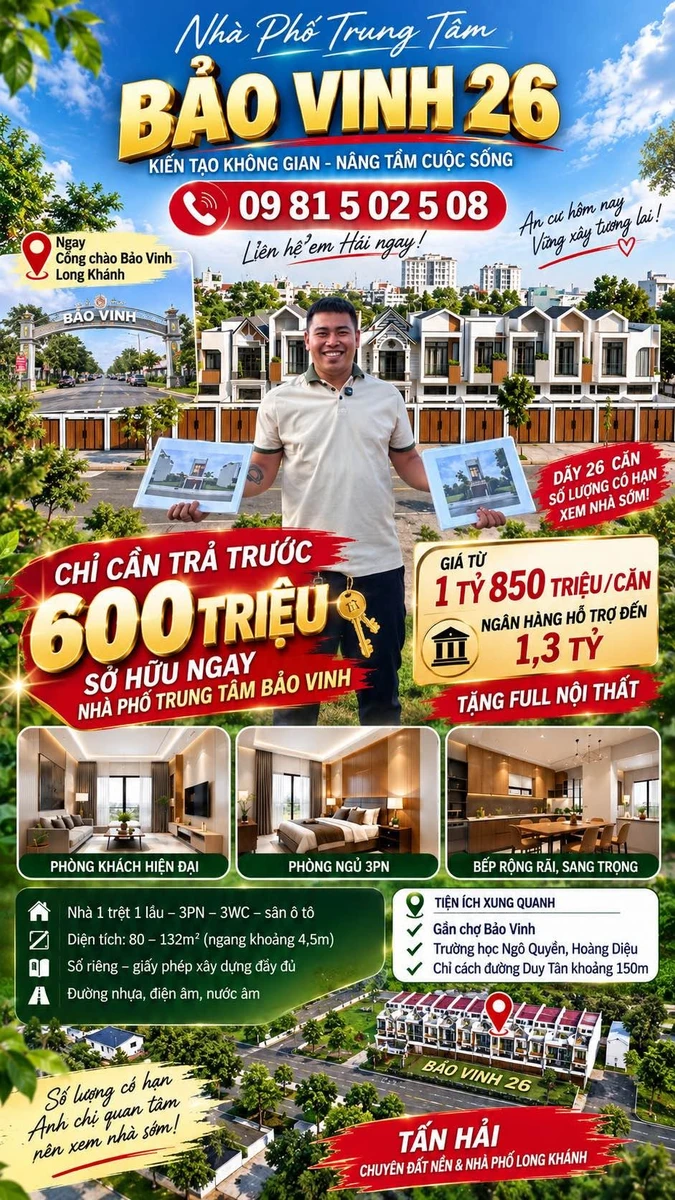 Bán nhà 1 trệt 1 lầu 3PN 115m² Long Khánh 550 triệu - Ảnh thu nhỏ 2