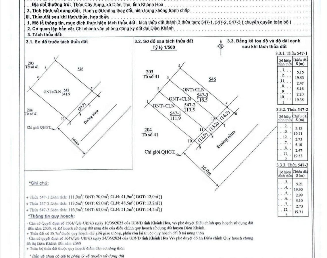 Bán đất Diên Tân mặt tiền 113m² 590 triệu - Ảnh 1