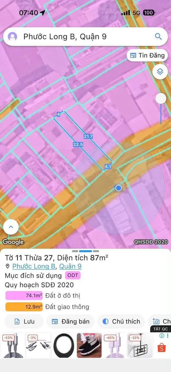 Bán đất mặt tiền đường 147 Phước Long B 74m² giá 6,4 tỷ - Ảnh thu nhỏ 3