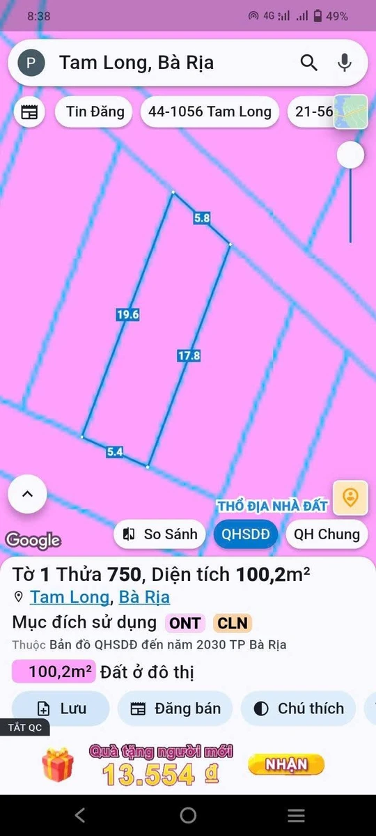 Bán đất 100% thổ cư Hòa Long Bà Rịa 102.6m² giá 1 tỷ - Ảnh thu nhỏ 2
