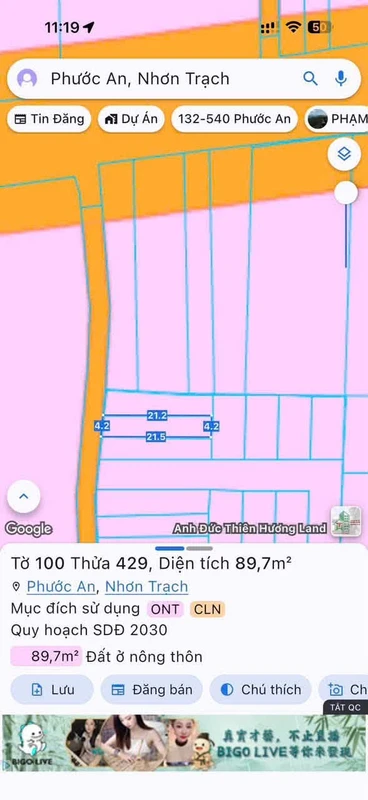 Bán đất 92m2 (85m2 thổ cư) hẻm Hùng Vương, Phước An, giá 1,4 tỷ