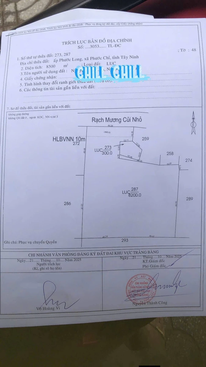 Bán đất 8 công 2 Phước Chỉ Tây Ninh 1 tỷ 100 triệu - Ảnh thu nhỏ 3