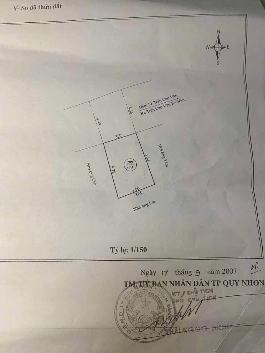 Bán nhà hẻm Trần Cao Vân, 20m², 2PN, Quy Nhơn - Ảnh 1
