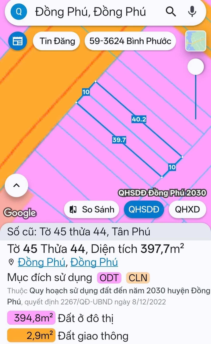 Bán đất kinh doanh 400m² Đồng Phú, Đồng Nai 3.5 tỷ - Ảnh thu nhỏ 2