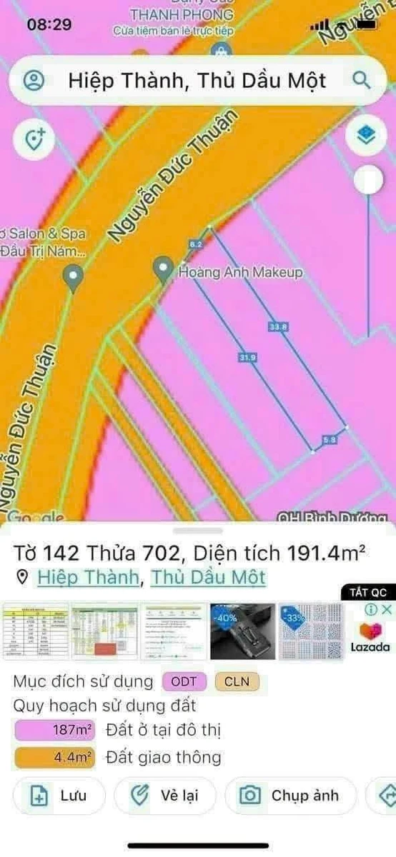 Bán đất mặt tiền Nguyễn Đức Thuận 191m², Hiệp Thành - Ảnh 1
