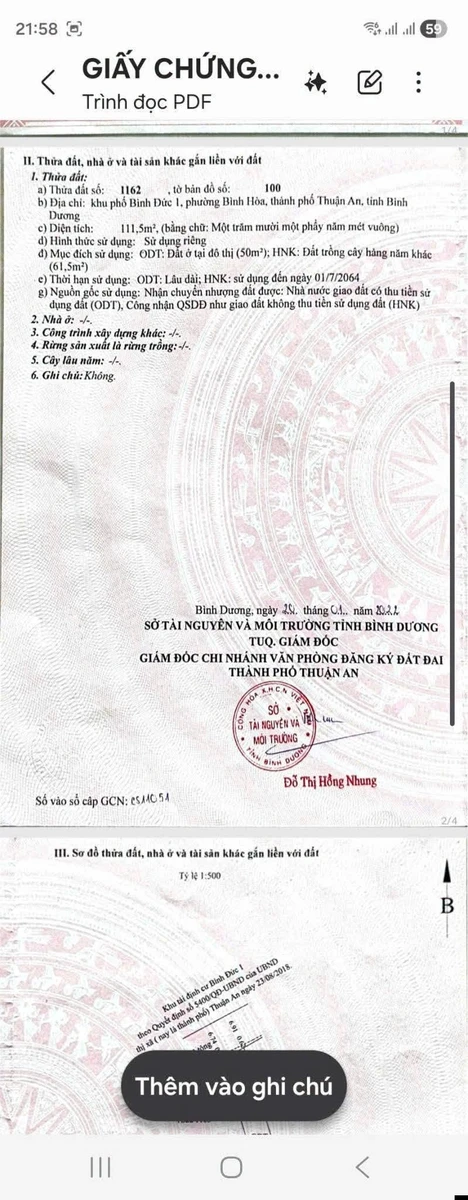 Bán đất nền Bình Hoà 111,5m2, giá 3 tỷ 3 - Ảnh thu nhỏ 2