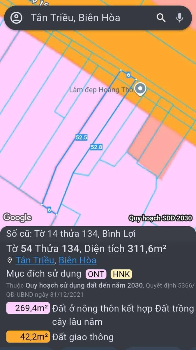 Bán đất mặt tiền Hương Lộ 15 Tân Triều Đồng Nai 312m2 - Ảnh thu nhỏ 2
