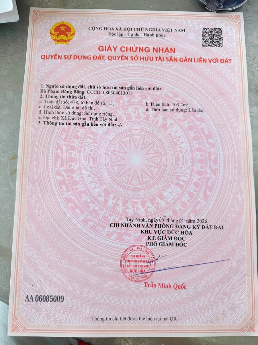 Bán đất thổ cư 104m2 sổ hồng riêng trung tâm thị trấn Đức Hòa, Long An - Ảnh thu nhỏ 4