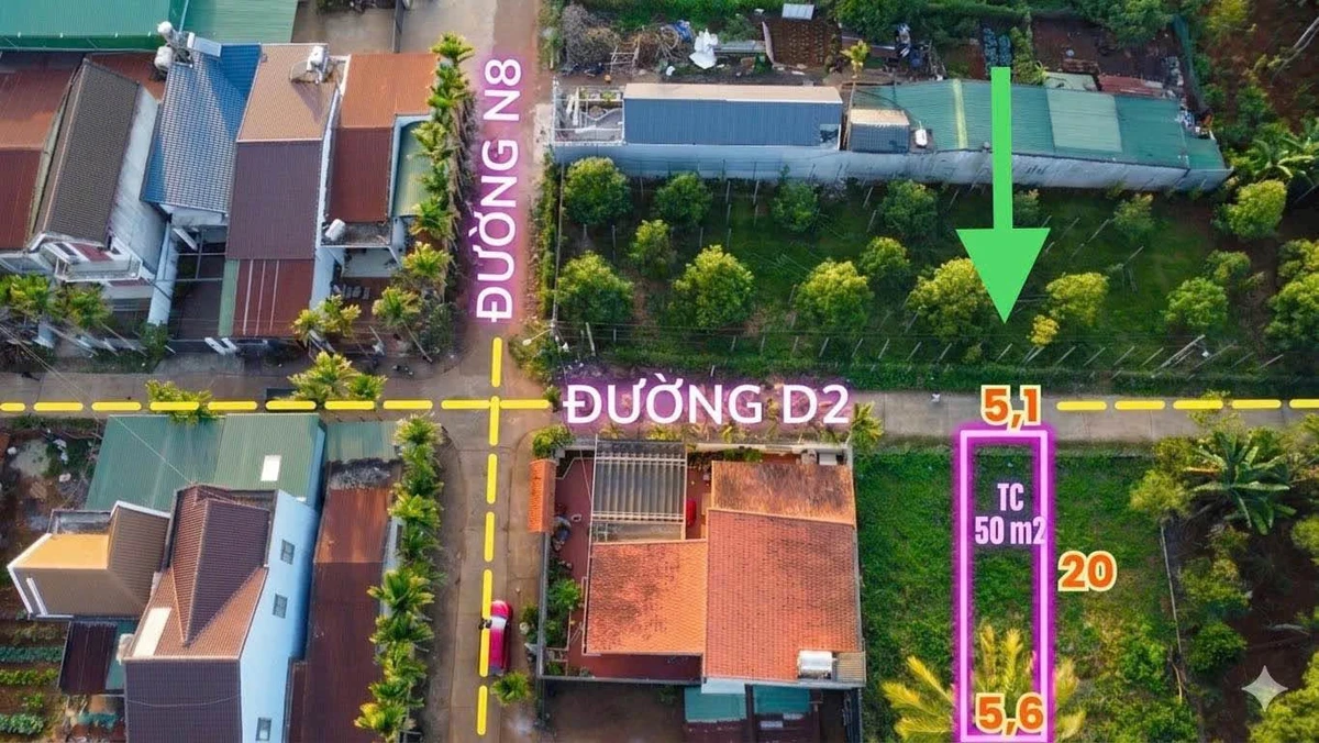 Bán đất đường D2 Buôn Ju, Tân An, Buôn Ma Thuột, 5,1x20m, thổ cư 50m2 - Ảnh thu nhỏ 2