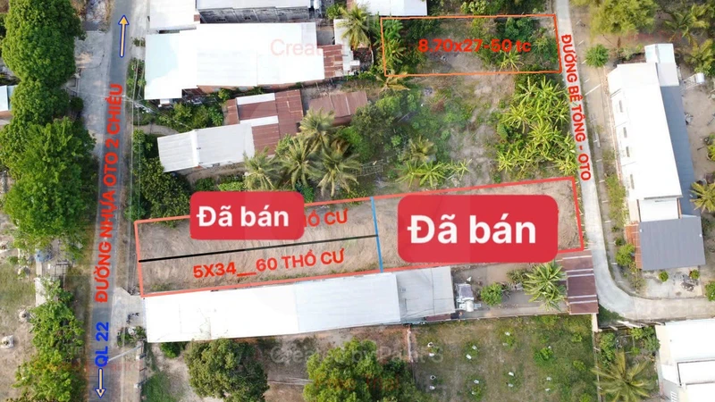 Bán đất thổ cư 170m² Phước Thạnh Tây Ninh 600 triệu